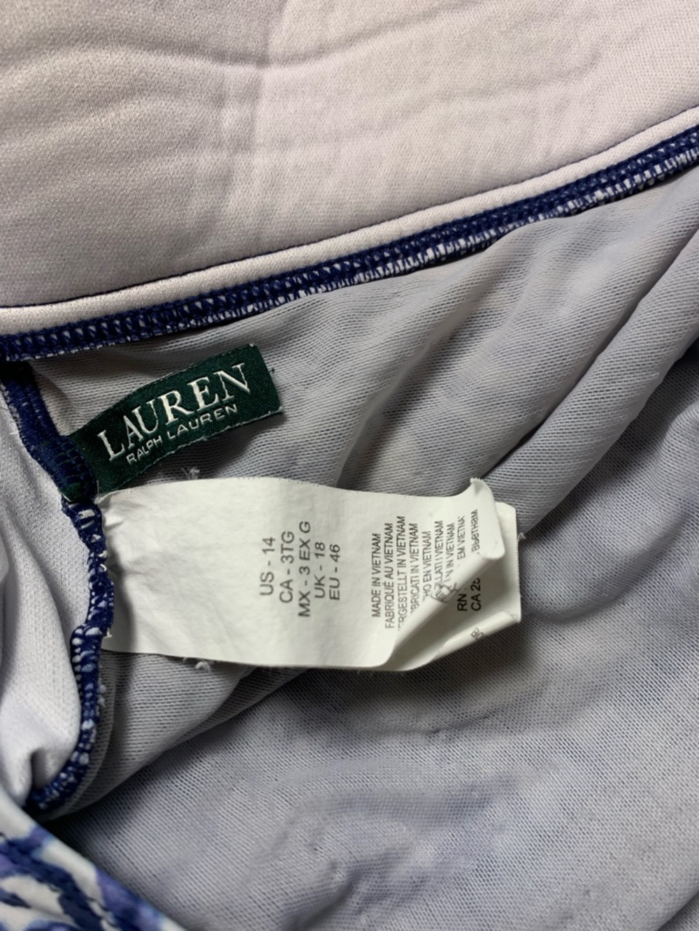 Ralph Lauren Navy and White Halter One-Piece Swim - Picture 14 of 16